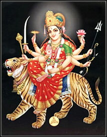インドの神様 ドゥルガー神お守りカード×1枚[010]India God【Durga】Small Card (Charm)【戦い】【破壊】【殺戮】【討伐】【戦争】【勝利】【正義】【新生】