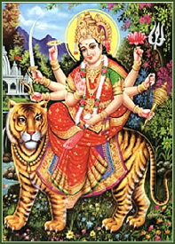 インドの神様 ドゥルガー神お守りカード×1枚[012]India God【Durga】Small Card (Charm)【戦い】【破壊】【殺戮】【討伐】【戦争】【勝利】【正義】【新生】