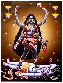 インドの神様 カーリー神お守りカード×1枚[002]India God【Kali】Small Card (Charm)【黒】【黒色】【黒き者】【黒き母】【時】【時間】【血】【殺戮】【破壊】