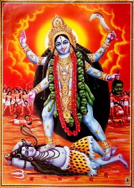 インドの神様 カーリー神お守りカード×1枚[003]India God【Kali】Small Card (Charm)【黒】【黒色】【黒き者】【黒き母】【時】【時間】【血】【殺戮】【破壊】