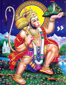 インドの神様 ハヌマーン神お守りカード×1枚[006]India God【Hanuman】Small Card (Charm)【猿の神】【風の神】【戦いの神】