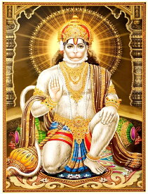インドの神様 ハヌマーン神お守りカード×1枚[007]India God【Hanuman】Small Card (Charm)【猿の神】【風の神】【戦いの神】