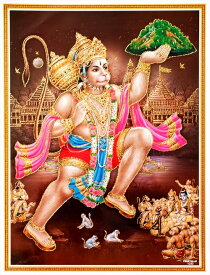 インドの神様 ハヌマーン神お守りカード×1枚[008]India God【Hanuman】Small Card (Charm)【猿の神】【風の神】【戦いの神】