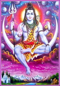 インドの神様 シヴァ神お守りカード×1枚[028]India God【Siva】Small Card (Charm)【創造】【破壊】【再生】【瞑想】【芸術】【ヨーガ】【解脱】