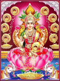 インドの神様 ラクシュミー神お守りカード×1枚[013]India God【Laxmi】Small Card (Charm)【美】【富】【豊穣】【幸運】【純粋】【スピリチュアリティ】