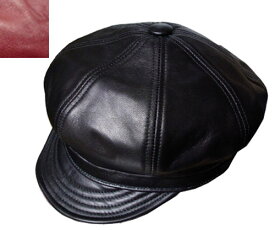 ニューヨークハット New York Hat 帽子　キャスケット レザー 9207 LAMBSKIN SPITFIRE　ランバスキン　スピットファイア　Black　Wine メンズ レディース 送料無料 大きいサイズ