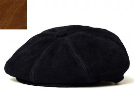 New York Hat（ニューヨークハット） スエードニュースボーイ　ハンチングキャスケット #9230 Suede Newsboy Black Rust