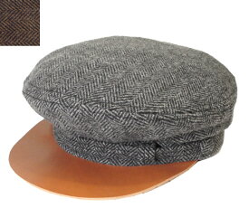 New York Hat ニューヨークハット #9068 Herringbone Fiddler GREY BROWN ヘリンボーン マリンキャップ 紳士 婦人 メンズ レディース 男女兼用