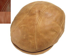 New York Hat ニューヨークハット 9214 vintage leather 1900 ヴィンテージ レザー 1900 Brandy Rust 帽子 ハット ビンテージ 革 ランバスキン 紳士 婦人 メンズ レディース 男女兼用 あす楽