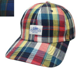 Lee リー LE LOW CAP MADRAS CHECK 105-176003 ネイビー ブラック チェック シンプル ロー キャップ メンズ レディース 男女兼用 あす楽