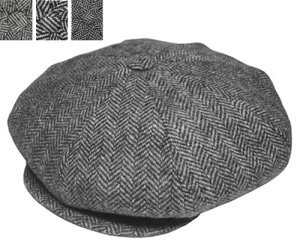 New York Hat �j���[���[�N�n�b�g �n���`���O 9038 HERRINGBONE NEWSBOY �w�����{�� �j���[�X�{�[�C Grey