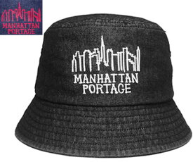 Manhattan Portage MP240 Print Bucket Hat Black Navy デニム バケットハット メンズ レディース 男女兼用