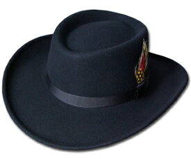 送料無料　New York Hat　ニューヨークハット　5314　Mid Nite Gambler(Soft Felt Gambler)　ミッドナイト　ギャンブラー　Black　帽子　フェルトハット　ツバ広　紳士　婦人　メンズ　レディース　男女兼用