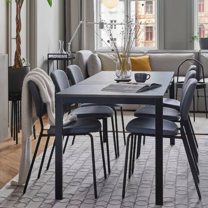 長さを変えられる伸長式テーブル【IKEA】 ブラック