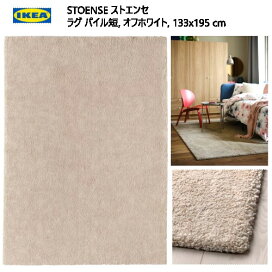 IKEA イケア ラグ パイル長 ホワイト 白 133x195cm big90492569 