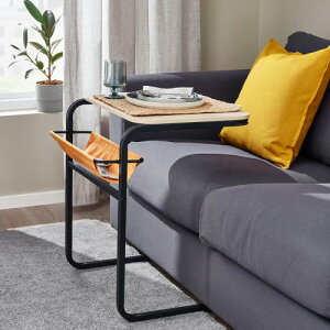 ★セール★*IKEA 20409OLSEROD オルセロード サイドテーブル チャコール/バーチ調 ダークイエロー 53x50 cm1台2通り 2way IKEA イケア コーヒーテーブルおしゃれ 新生活804.820.52