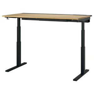 ��202601MITTZON �~�b�c�H�[�� �f�X�N ���~�� 100V �I�[�N�ޓ˂���/�u���b�N 160x80 cm���K �@�\�� ��� �ϋv�� IKEA �C�P�A������� �V���� �P�[�u�����[ �d�� �Փˊ��m295.302.40