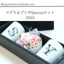 プリザーブドフラワー　ペアマグカップ プレゼント 選べる4カラー プリザーブドフラワー イニシャル 名入れ マグカップ ギフトセット イニシャルマグカップ オリジナル 誕生日 花 女性 母 祖母 女友達 ギフト おしゃれ お祝い 結婚祝い 結婚記念日 妻 退職祝い 記念日
