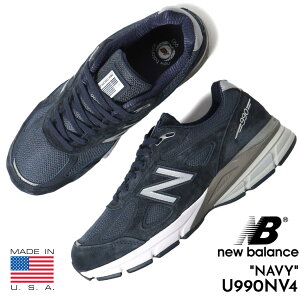 y15܂ł̂őIIzNEW BALANCE j[oX 990 V4 Xj[J[ made in USA U990NV4 NAVY (  lCr[ O[ DF  990 992 993 996 Y fB[X )