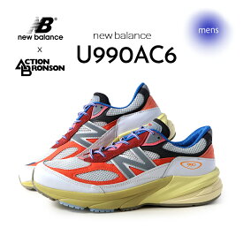 【最大5,000円offクーポン！】海外限定 NEW BALANCE × ACTION BRONSON ニューバランス 990 V6 スニーカー U990AC6 HI-PINK/ROYAL BLUE ( 日本未発売 白 ホワイト マルチカラー メンズ コラボ )