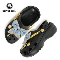 【お買い物マラソン限定クーポン配布中!!】crocs クロックス 厚底 クロッグ サンダル PLATFORM DENIM GLI…