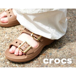 �y15���܂ł̂������ő��������I�I�zcrocs �N���b�N�X ���� �T�^�f�[ ���^���b�N �o�b�N�� �T���_�� SATURDAY METALLIC BUCKLE SANDAL W SEPIA ( �x�[�W�� ���F ���f�B�[�X SLIDE �X���C�h �E�B�����Y 213316-2E