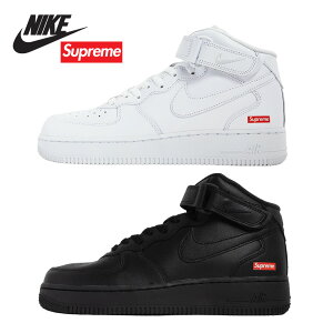 �y15���܂ł̂������ő��������I�I�zNIKE �i�C�L × SUPREME �V���v���[�� �G�A�t�H�[�X AIR FORCE 1 �R���{ �X�j�[�J�[ MID 2 COLOR ( �u���b�N �z���C�g �� �� �{�b�N�X���S AF1 �����Y ���f�B�[�X )