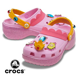 【お買い物マラソン限定クーポン配布中！】crocs x Super Mario Bros クロックス スーパー マリオ ブラザーズ コラボ ピーチ クロッグ サンダル Classic Platform Clog PRINCESS PEACH ( 任天堂 ニンテンドー グッズ メンズ レディース 212137-90H )