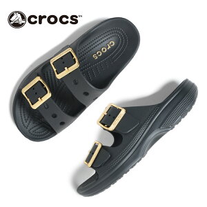 �y���������}���\������N�[�|���z�z���I�zcrocs �N���b�N�X �E�B�����Y ���^���b�N �o�b�N�� �T�^�f�[ �T���_�� WMNS METALLIC SATURDAY BUCKLE SANDAL BLACK ( ���f�B�[�X �� �u���b�N �X�g���b�v �X���C