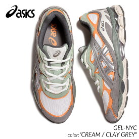 【G.Wスペシャルクーポン配布中!!】asics GEL-NYC "CREAM / CLAY GREY" アシックス ゲル ニューヨーク スニーカー ( グレー 灰色 緑 グリーン オレンジ ランニング kayano メンズ 1203A383-102 )