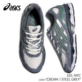 asics GEL-NYC "CREAM / STEEL GREY" アシックス ゲル ニューヨーク スニーカー ( グレー 灰色 緑 グリーン 白 ホワイト kayano メンズ 1203A383-101 )