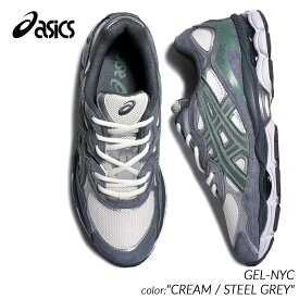 【G.Wスペシャルクーポン配布中!!】asics GEL-NYC "CREAM / STEEL GREY" アシックス ゲル ニューヨーク スニーカー ( グレー 灰色 緑 グリーン 白 ホワイト kayano メンズ 1203A383-101 )