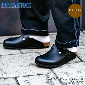 【お買い物マラソン期間限定クーポン発行中!!】BIRKENSTOCK BOSTON Natural Leather ( REGULAR FIT ) BLACK ビルケンシュトック ボストン ( レザー メンズ レディース ウィメンズ サンダル クロッグ サボ ミュール sandal mule 黒 60191 )