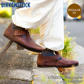 【お買い物マラソン限定クーポン配布中!!】BIRKENSTOCK LONDON Oiled Leather ( REGULAR FIT ) HABANA ビルケンシュトック ロンドン レザー シューズ ( メンズ スリッポン レザー ボストン boston ベルト 166531 )