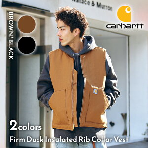 �y���������}���\������N�[�|���z�z��!!�zCARHARTT �J�[�n�[�g �x�X�g �_�b�N Firm Duck Insulated Rib Collar Vest BROWN BLACK ( �� �u���E�� �� �u���b�N �����Y MENS 106676 )