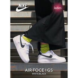 【最大5000円-OFFクーポン配布中!!】NIKE ナイキ エアフォース スニーカー AIR FOCE 1 GS "WHITE BLACK" ( 白 ホワイト 黒 ブラック レディース ウィメンズ FV5948-101 )