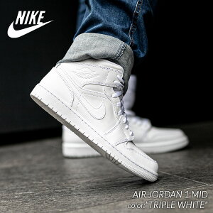y|Cg10{IX[p[SALEԒGg[K{IzNIKE AIR JORDAN 1 MID "TRIPLE WHITE" iCL GA W[_ 1 ~bh Xj[J[ (  zCg Y 554724-136 )