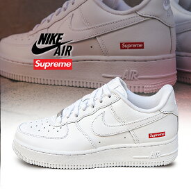 【15時までのご注文で即日発送！！】NIKE AIR FORCE 1 LOW / SUPREME WHITE × RED ナイキ エアフォース 1 シュプリーム スニーカー ( 白 ホワイト AF1 ボックスロゴ コラボ メンズ CU9225-100 )