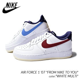 海外限定 NIKE AIR FORCE 1 '07 "FROM NIKE TO YOU" WHITE MULTI ナイキ エアフォース スニーカー ( 日本未発売 白 ホワイト 青 ネイビー 赤 AF1 メンズ レディース ウィメンズ FV8105-161 )