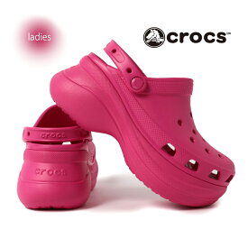 【10%割引実施中！お買い物マラソン限定クーポン配布中！！】crocs クロックス クラシック ベイ クロッグ サンダル CLASSIC BAE CLOG DRAGON FRUIT ( スライド サボ レディース ピンク 厚底 PINK 206302-6ZQ )