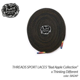【15時までのご注文で即日発送！！】Thinking Different x Foxtrot Uniform THREADS SPORT LACES “Bad Apple Collection” フォックストロット シューレース ( 120cm 170cm 黒 ブラック アップル 靴紐 )