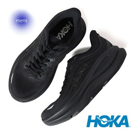 【15時までのご注文で即日発送！！】HOKA ONE ONE ホカ オネオネ ボンダイ 9 ワイド ランニング スニーカー BONDI 9 WIDE BLACK ( ブラック 黒 メンズ 快適 クッション性 1162013-BBLC )
