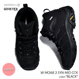MERRELL W MOAB 3 SYN MID GTX "BLACK" メレル モアブ ミッド シューズ スニーカー ブーツ ( レディース ウィメンズ 黒 ブラック GORE-TEX ゴアテックス J500424 )