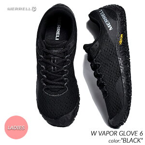 【10%割引実施中!15時までのご注文で即日発送!!】MERRELL W VAPOR GLOVE 6 "BLACK" メレル ベイパー グローブ シューズ スニーカー ( 黒 ブラック メッシュ ニット トレーニングシューズ レディース