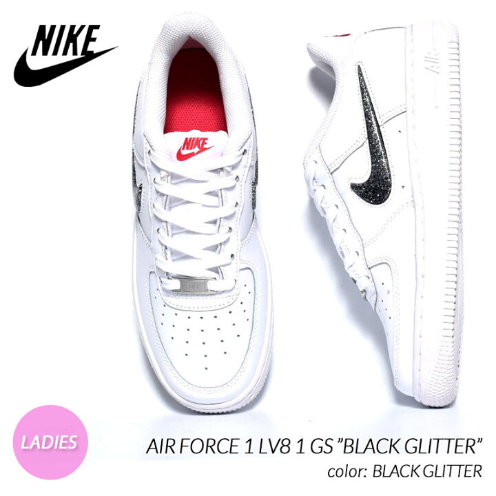楽天市場】日本未発売 NIKE AIR FORCE 1 LV8 1 GS ”BLACK GLITTER 