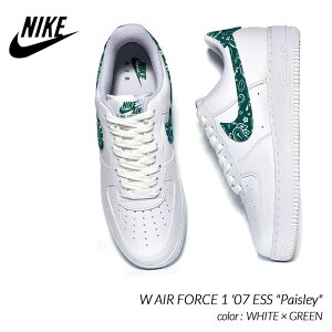 y|Cg10{IX[p[SALEԒGg[K{IzNIKE W AIR FORCE 1 '07 ESS "Paisley" WHITE × GREEN iCL EBY GAtH[X Xj[J[ ( fB[X Y DH4406-102 )