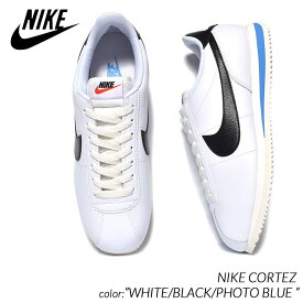 NIKE CORTEZ "WHITE/BLACK/PHOTO BLUE" ナイキ コルテッツ スニーカー ( 白 ホワイト 黒 ブラック 青 ブルー メンズ DM4044-100 )