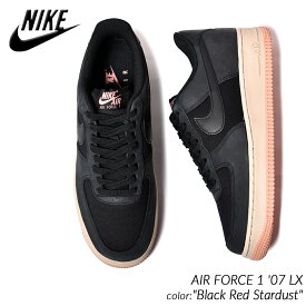 海外限定 NIKE AIR FORCE 1 '07 LX "Black Red Stardust" ナイキ エアフォース スニーカー ( 日本未発売 黒 ブラック 赤 レッド ピンク 切り替え AF1 メンズ レディース ウィメンズ FB8876-001 )