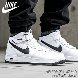 【お買い物マラソン限定クーポン配布中!!】NIKE AIR FORCE 1 MID '07 "White Black" ナイキ エアフォース ミッド スニーカー ( 白 ホワイト 黒 ブラック メンズ レディース DV0806-101 )