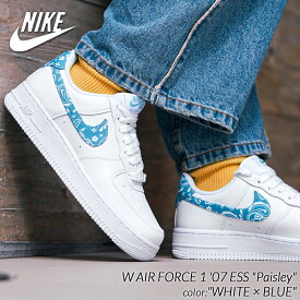 日本未発売 NIKE W AIR FORCE 1 '07 ESS "Paisley" WHITE × BLUE ナイキ ウィメンズ エアフォース スニーカー ( 海外限定 DH4406-100 )